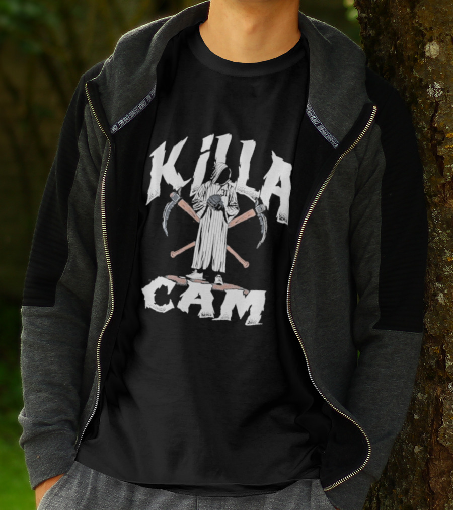 Killa Cam Schlittler New York Baseball Crossed Bats And Sickle T-Shirt
