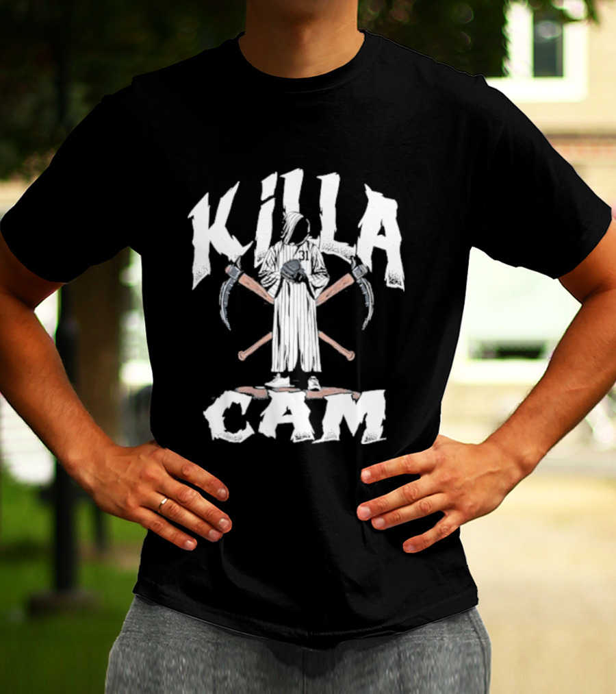 Killa Cam Schlittler New York Baseball Crossed Bats And Sickle T-Shirt