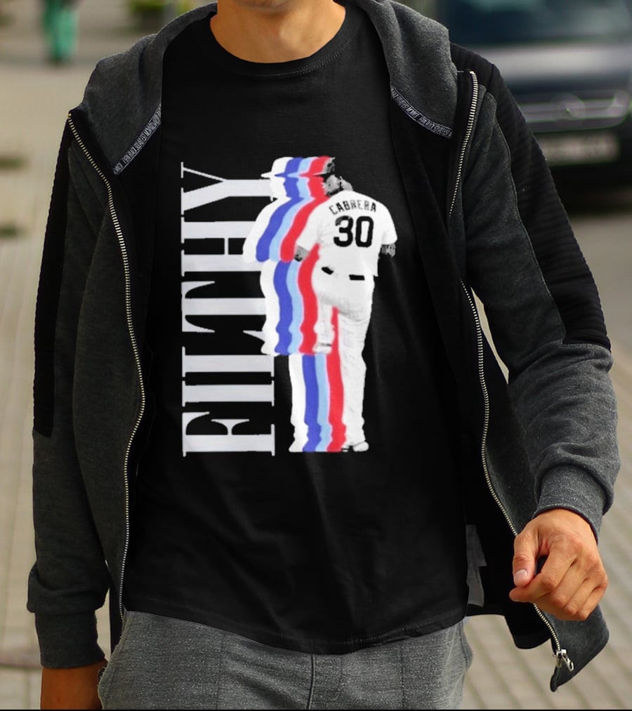 Obvious Edward Cabrera Filthy 30 Red Blue Streak Baseball T-Shirt