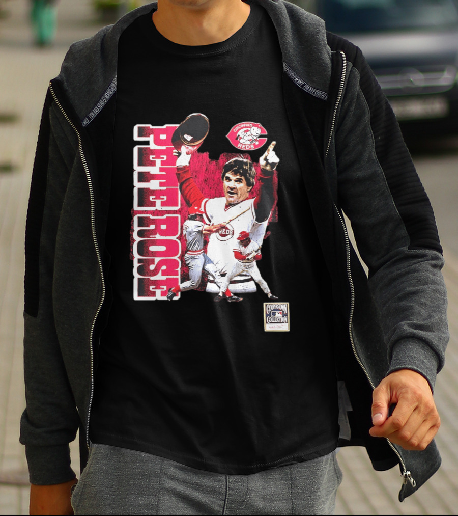 Pete Rose Cincinnati Reds Cooperstown Collection Players T-Shirt