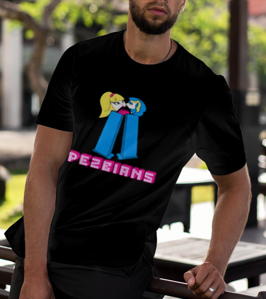 Pezbians Pez Dispenser Parody Retro Humor Kissing T-Shirt