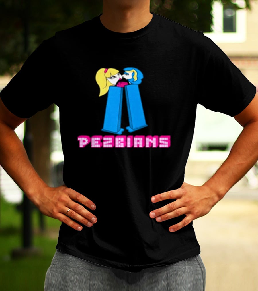 Pezbians Pez Dispenser Parody Retro Humor Kissing T-Shirt