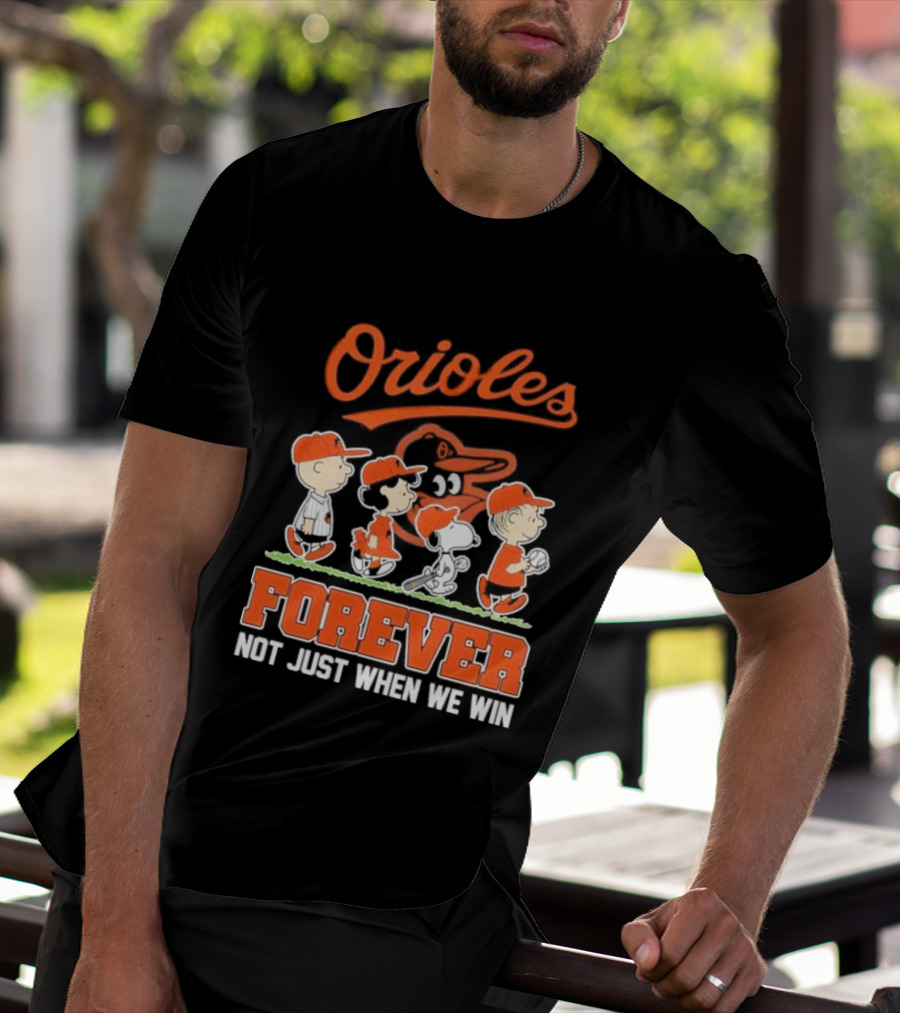 Orioles Forever Peanuts Characters Baseball Team Spirit T-Shirt