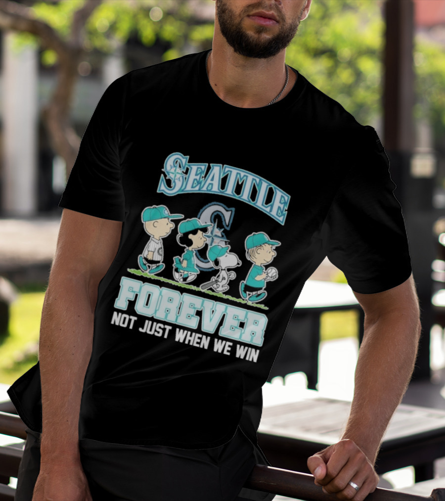 Seattle Mariners Peanuts Characters Forever Not Just When We Win T-Shirt