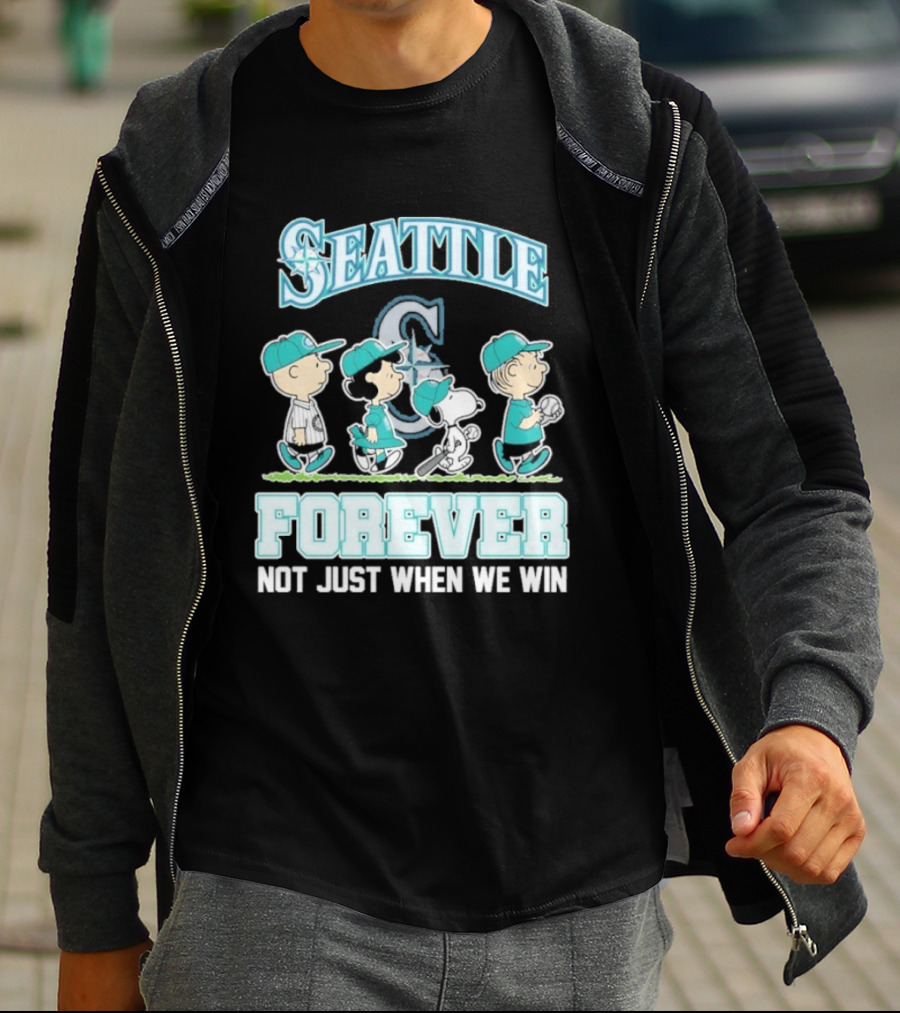 Seattle Mariners Peanuts Characters Forever Not Just When We Win T-Shirt