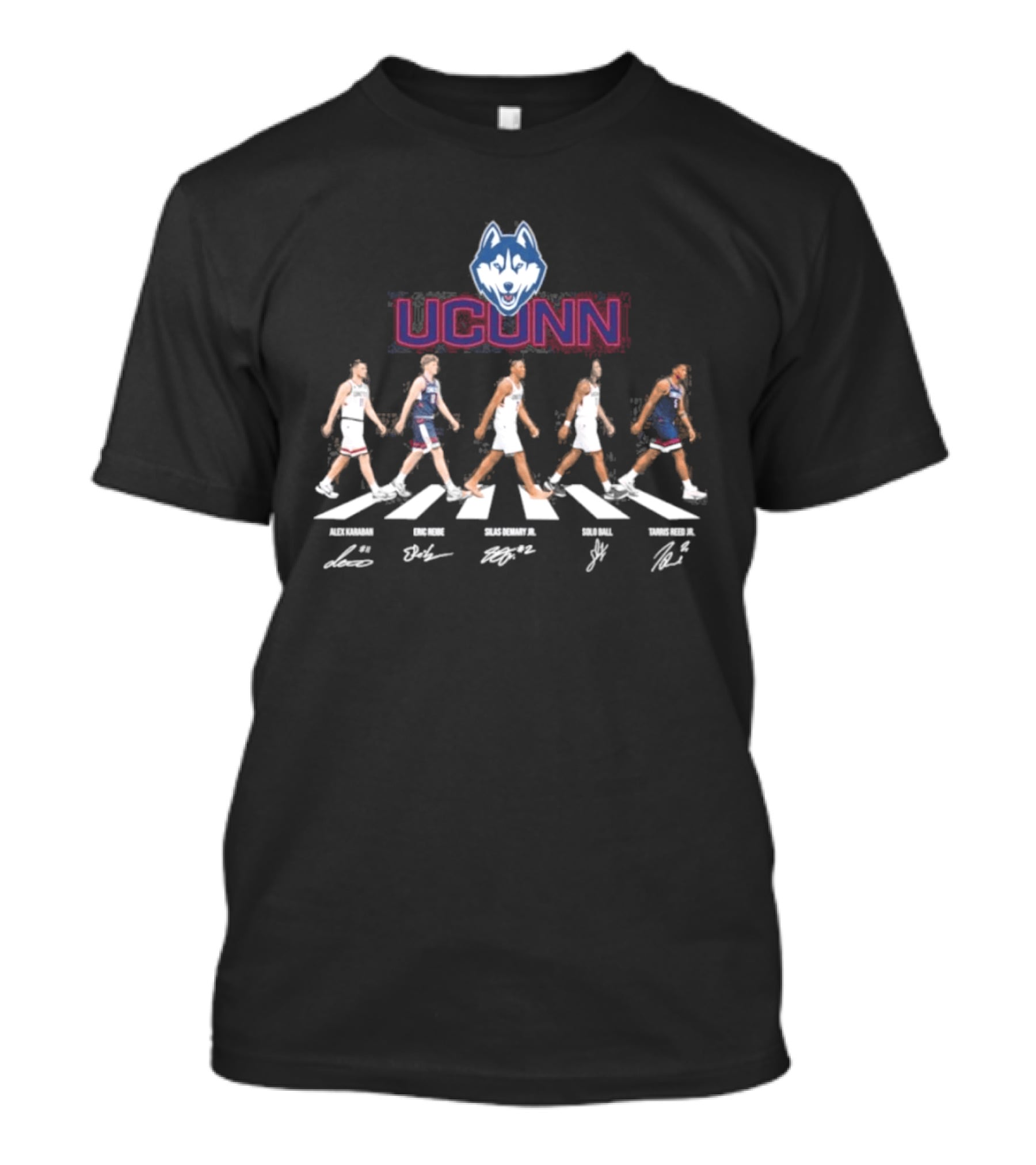 UConn Men's Basketball Abbey Road NCAA Tournament Player Signatures T-Shirt