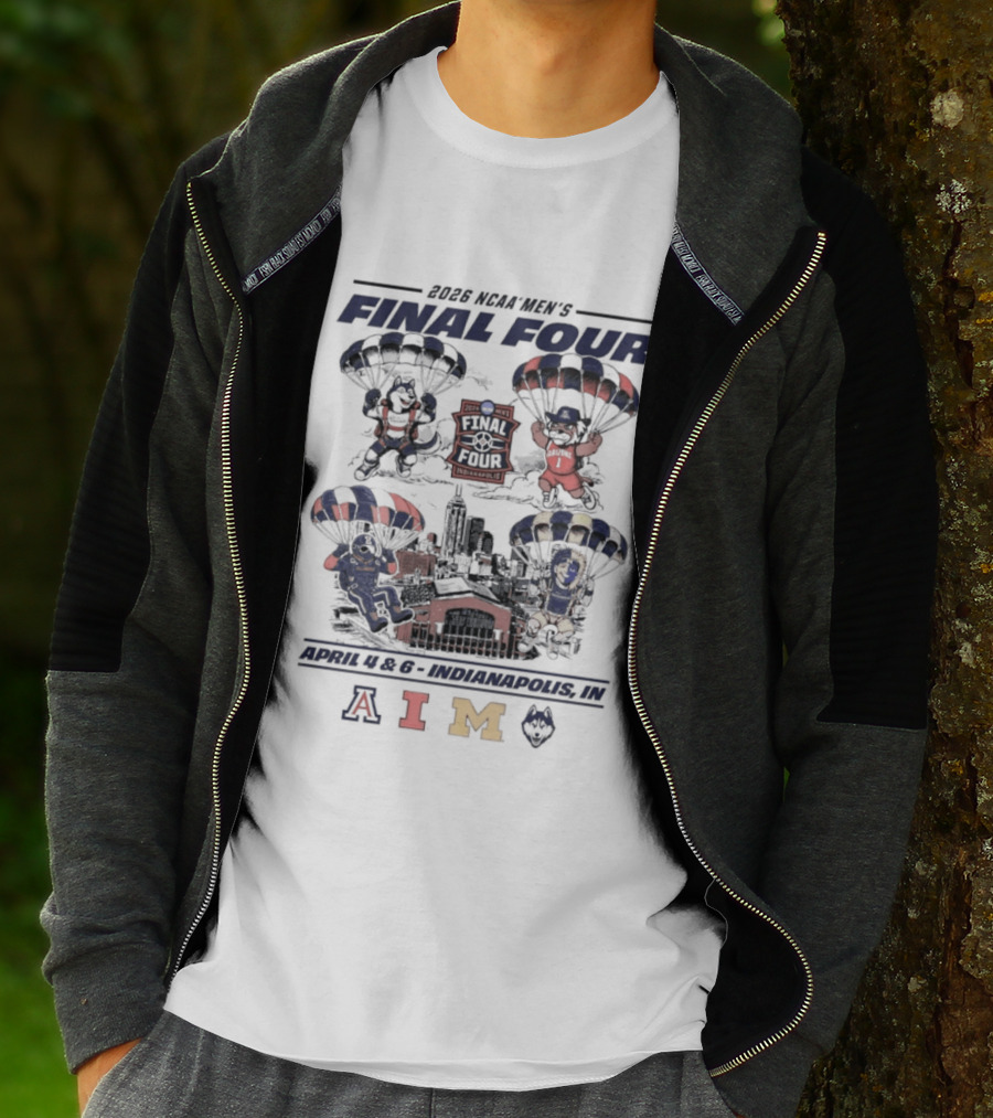 2026 NCAA Men's Basketball Final Four Mascot Parachute Houston AIM T-Shirt