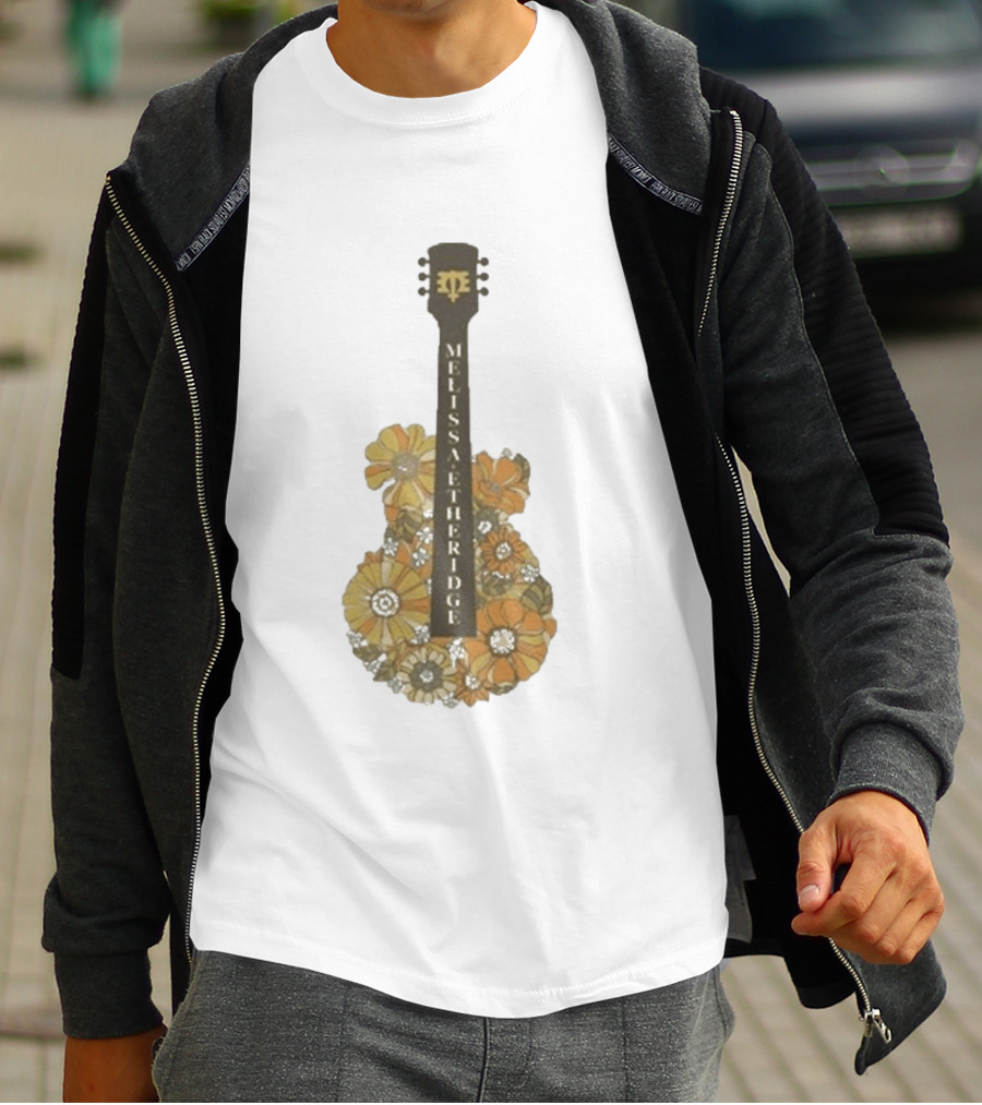 Melissa Etheridge Floral Guitar Art With Flowers T-Shirt