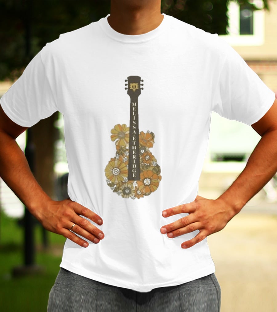 Melissa Etheridge Floral Guitar Art With Flowers T-Shirt