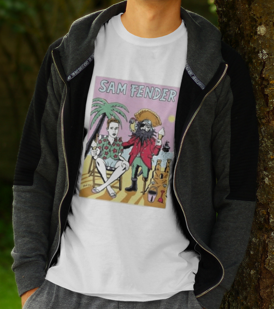 Sam Fender Tropical Pirate Ice Cream Adventure Scene T-Shirt
