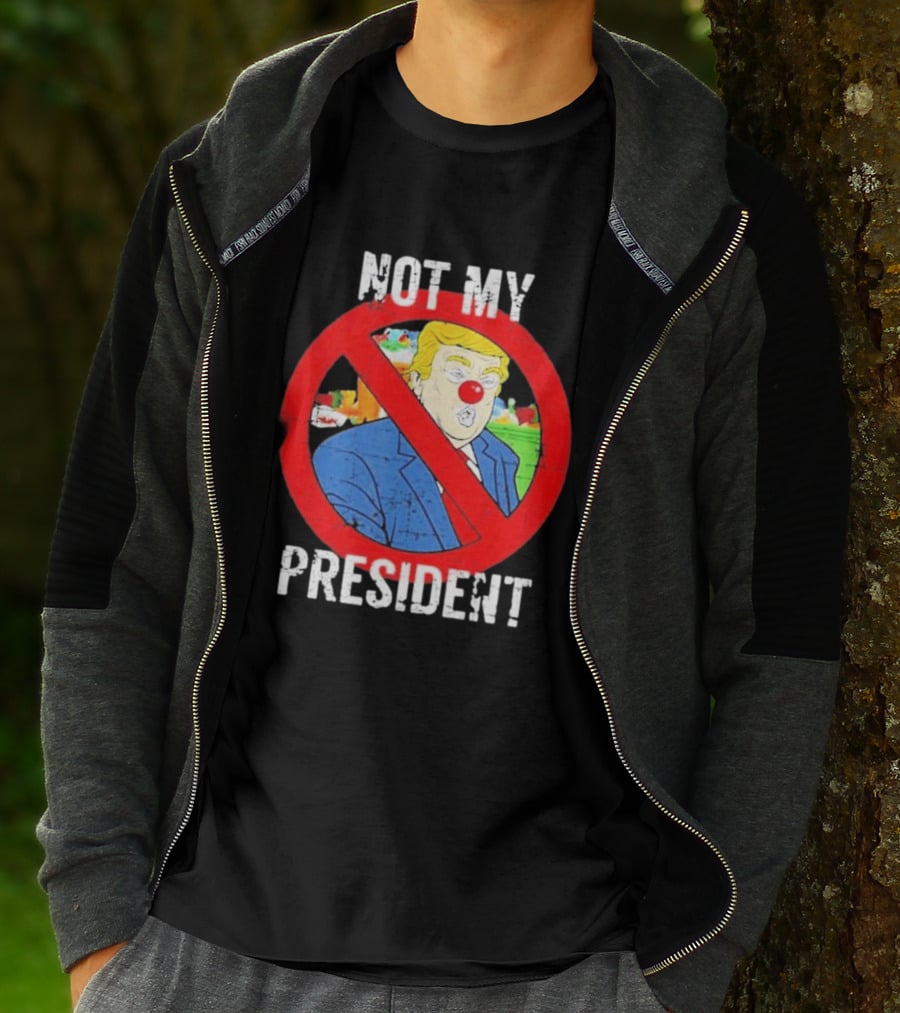 Not My President Trump Clown Red Circle T-Shirt