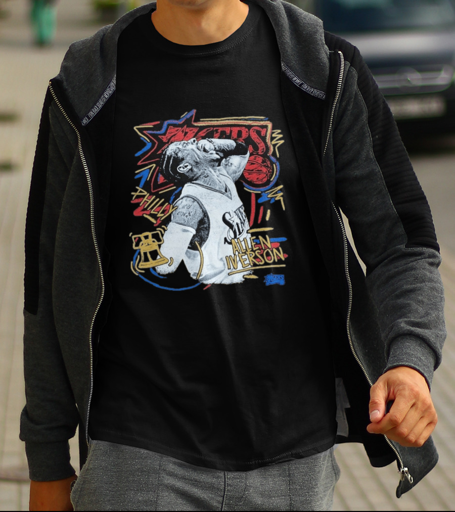 Philadelphia 76ers Allen Iverson Philly Mitchell Ness Chalked Up T-Shirt