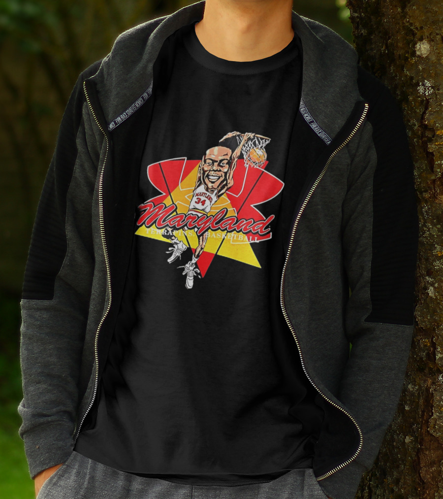Len Bias Maryland Terrapins Mens Basketball Player Caricature T-Shirt