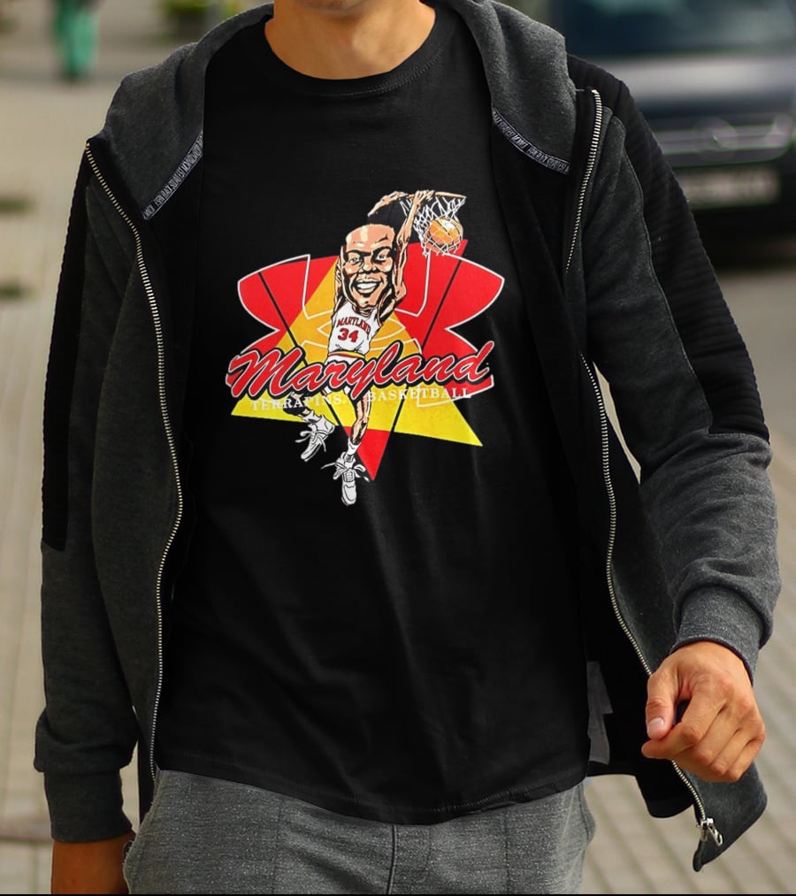 Len Bias Maryland Terrapins Mens Basketball Player Caricature T-Shirt