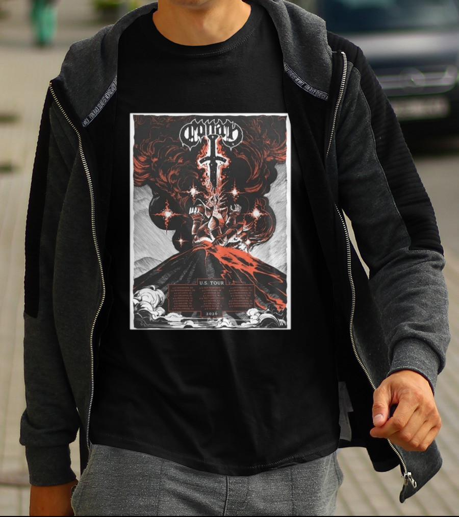 Conan US Tour 2026 Volcanic Knight Imagery City Dates T-Shirt