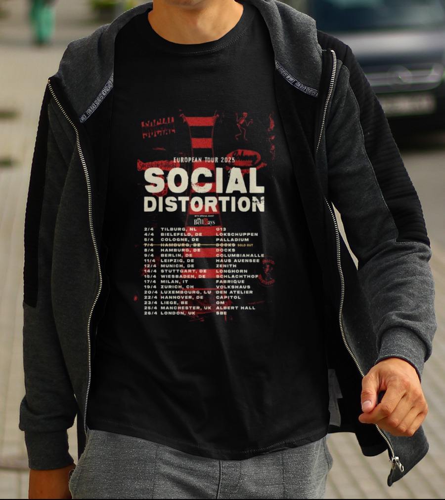 Social Distortion European Tour 2025 Tilburg Berlin Manchester London Dates Venues T-Shirt