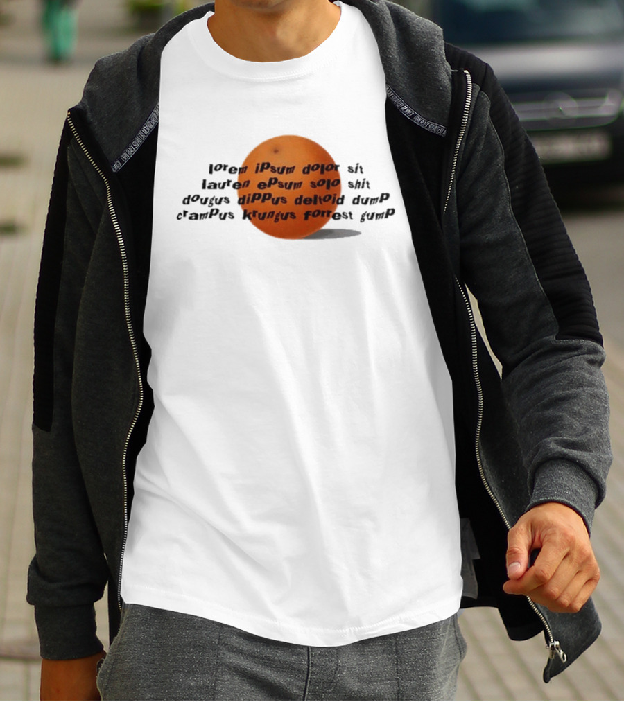 Dftba Drawfee Lorem Ipsum Orange Sphere T-Shirt