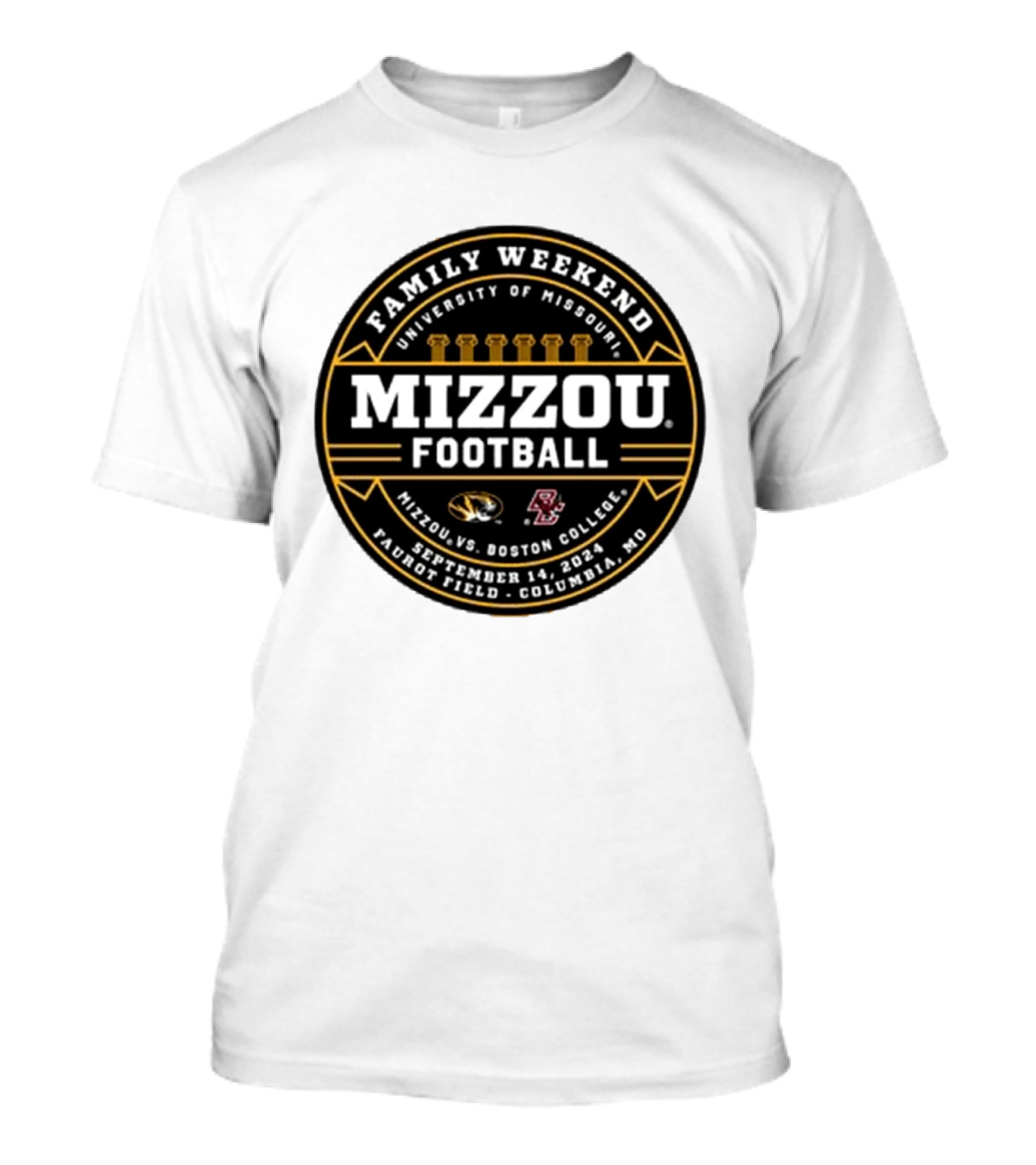 Family Weekend University Of Missouri Mizzou Football Vs Boston College September 14 2024 Faurot Field Columbia MO T-Shirt