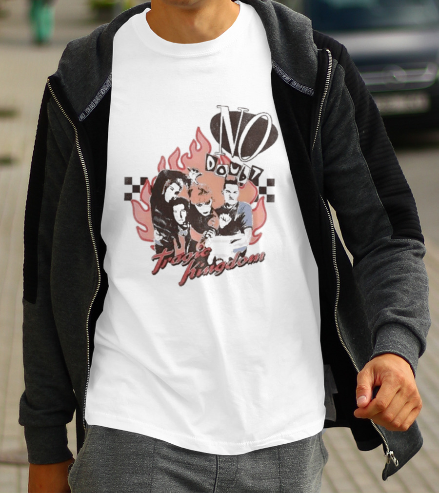 No Doubt Tragic Kingdom Band Flames And Checkerboard T-Shirt