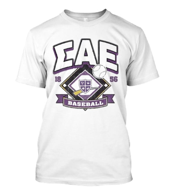 Sigma Alpha Epsilon SAE 1856 Baseball Crest T-Shirt