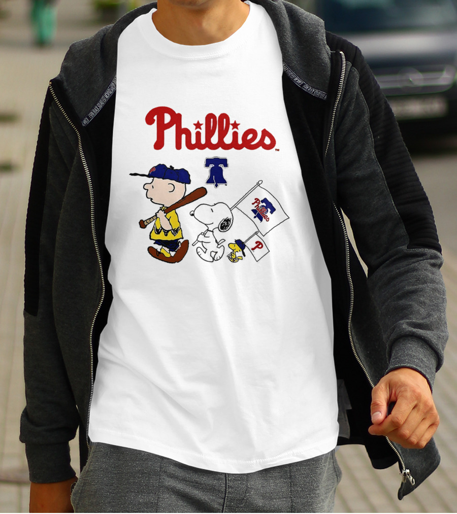 Philadelphia Phillies Snoopy Charlie Brown Woodstock MLB Fan 2025 T-Shirt