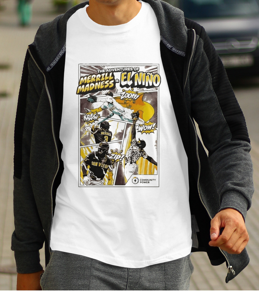 The Adventures Of Merrill Madness And El Niño San Diego Padres Comic Style 2026 T-Shirt