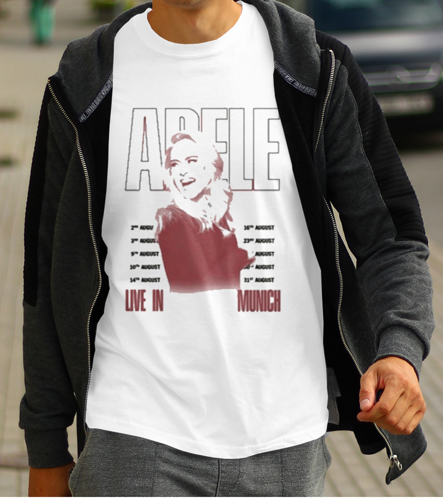 ADELE Live In Munich Pink Lips Concert Tour Dates T-Shirt
