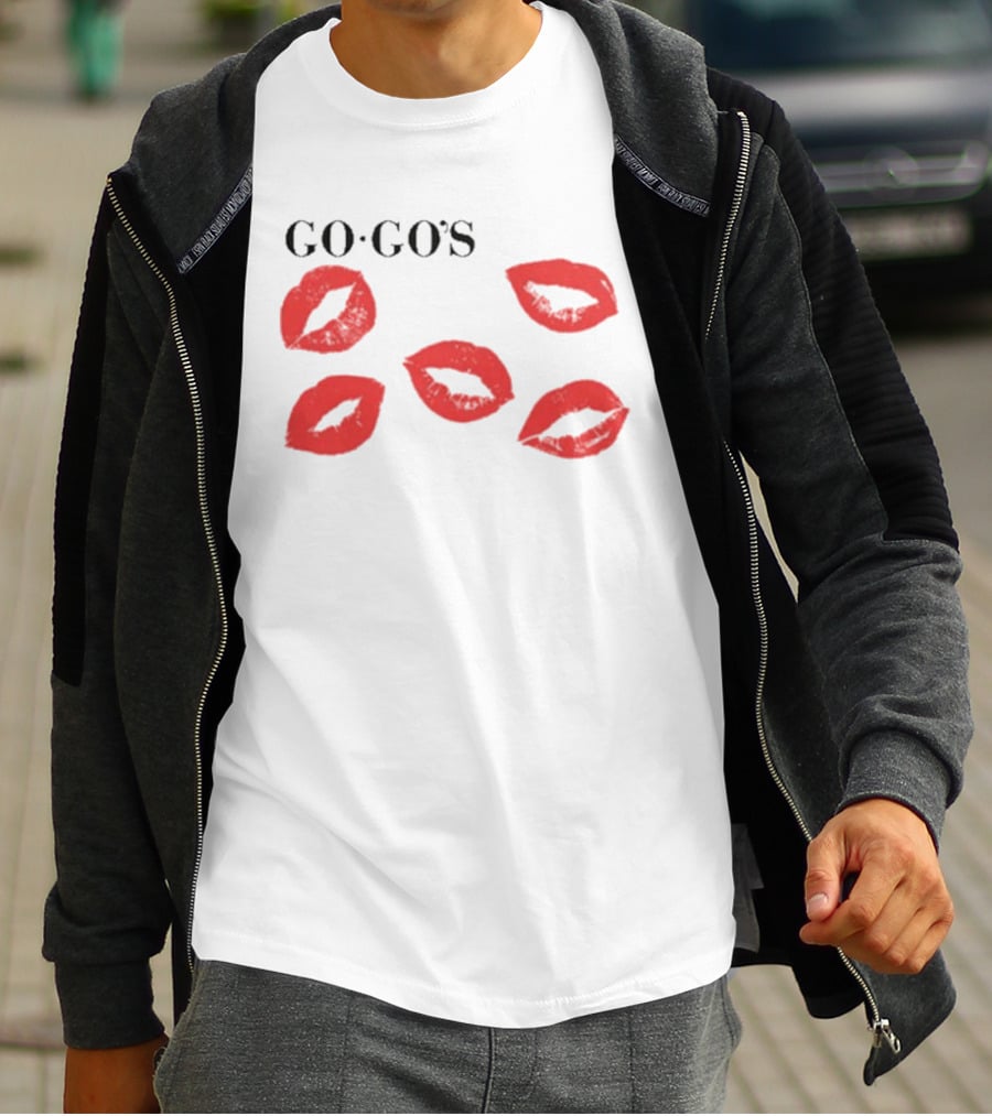 GO GO'S Red Lips White T-Shirt