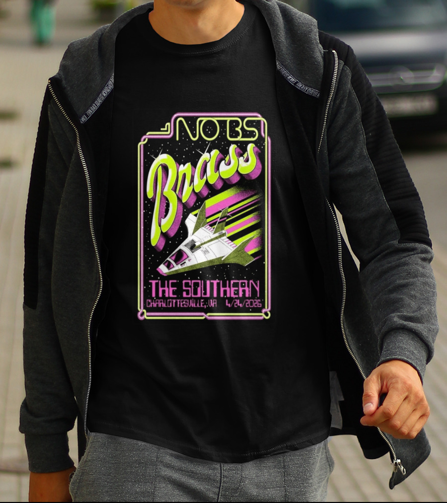 No BS Brass Band The Southern Charlottesville VA 4/24/2026 Retro Sci Fi Rocket T-Shirt