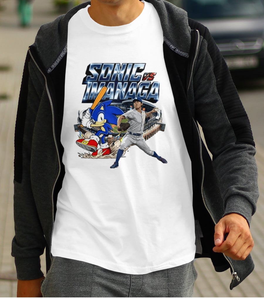 Sonic Vs Imanaga MLB Players Stadium Hedgehog Shota T-Shirt
