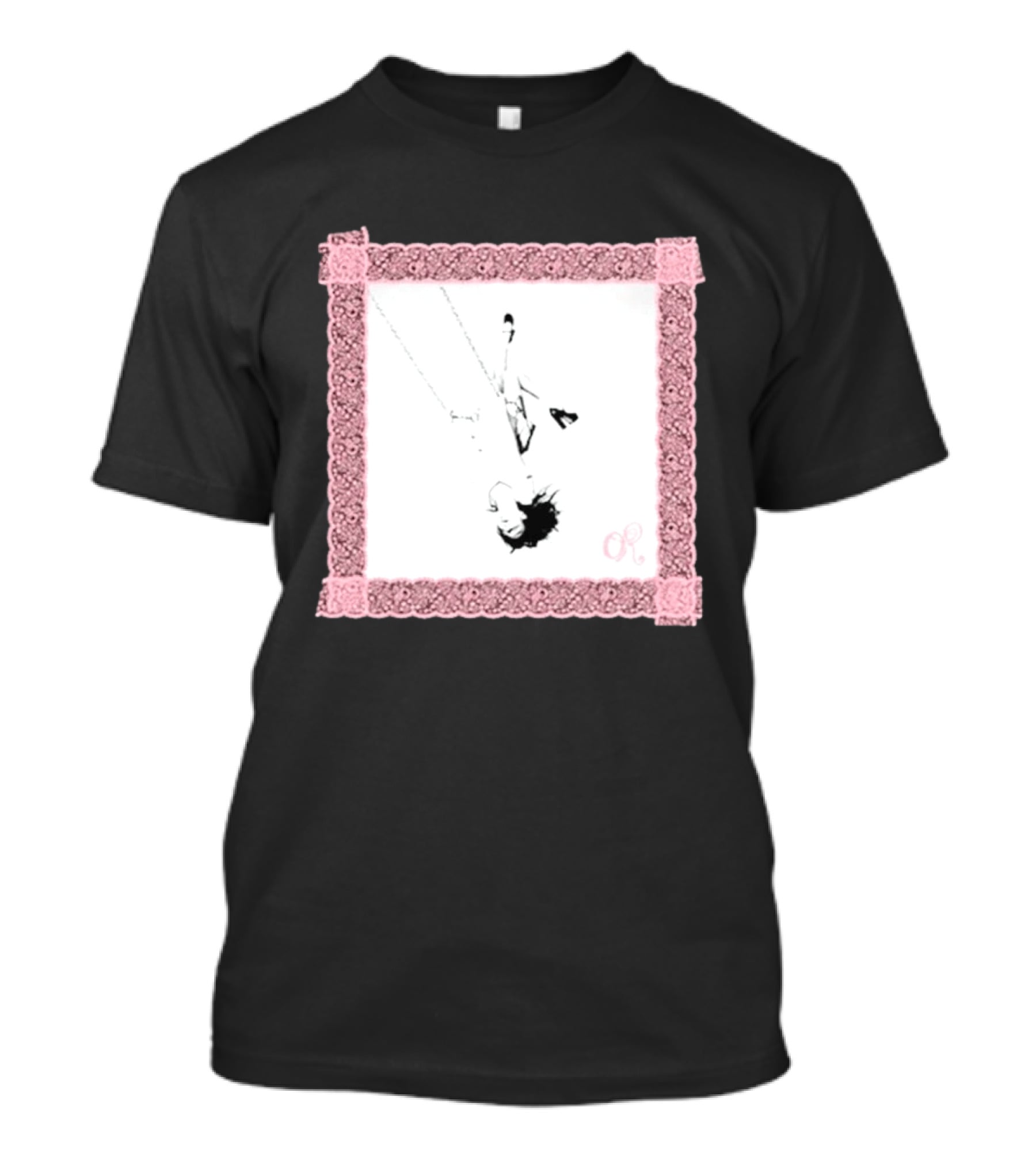 OR Pastel Pink Lace Border Swing T-Shirt
