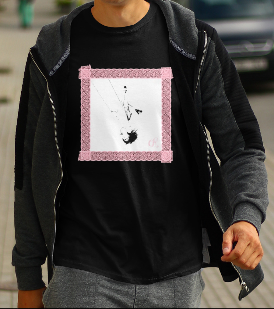 OR Pastel Pink Lace Border Swing T-Shirt