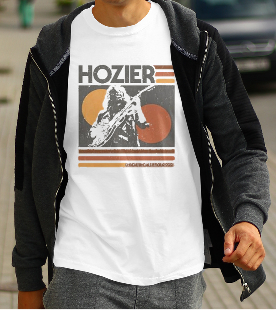 Hozier Unreal Unearth 2025 Tour Vintage Circles Guitar T-Shirt