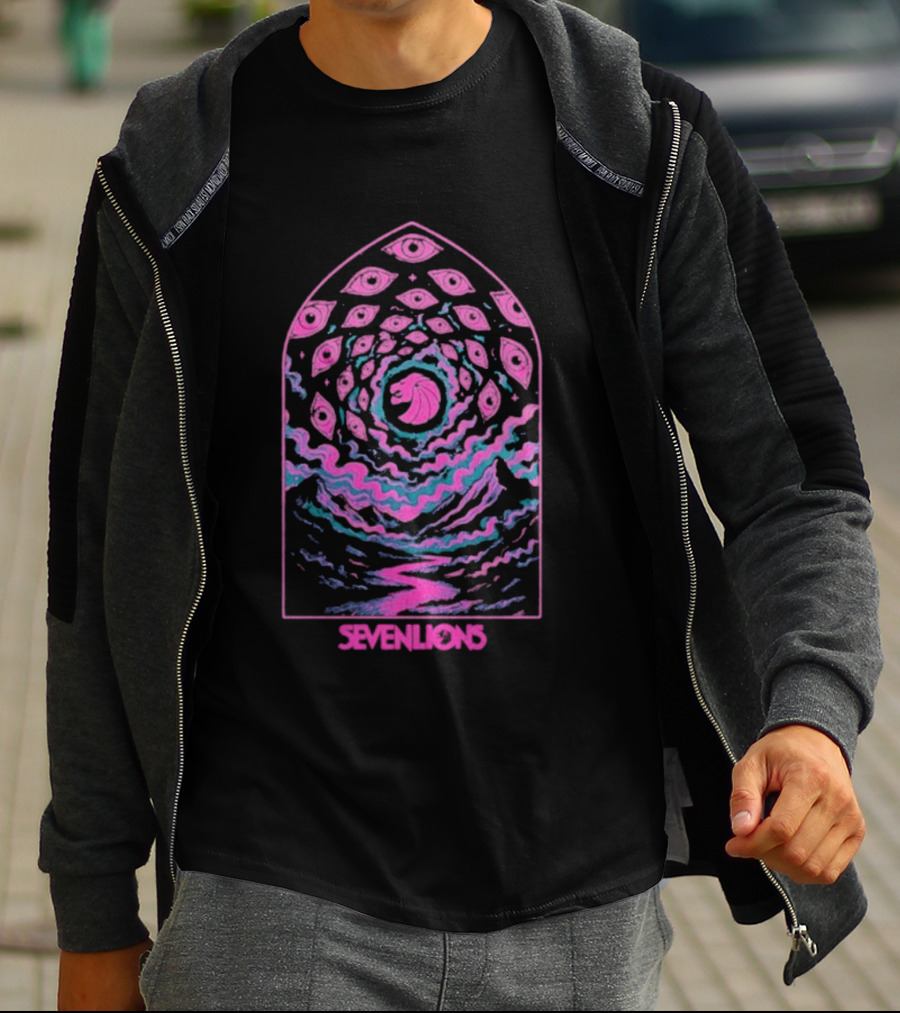 Seven Lions Pink Cosmic Spiral Vision T-Shirt