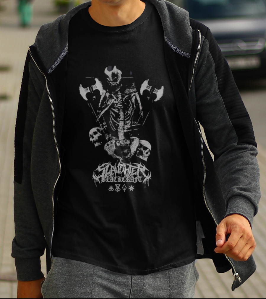 Slaughter To Prevail X Blackcraft Cult Los Angeles 2026 Pop Up Shop Skeleton With Axe Skulls T-Shirt