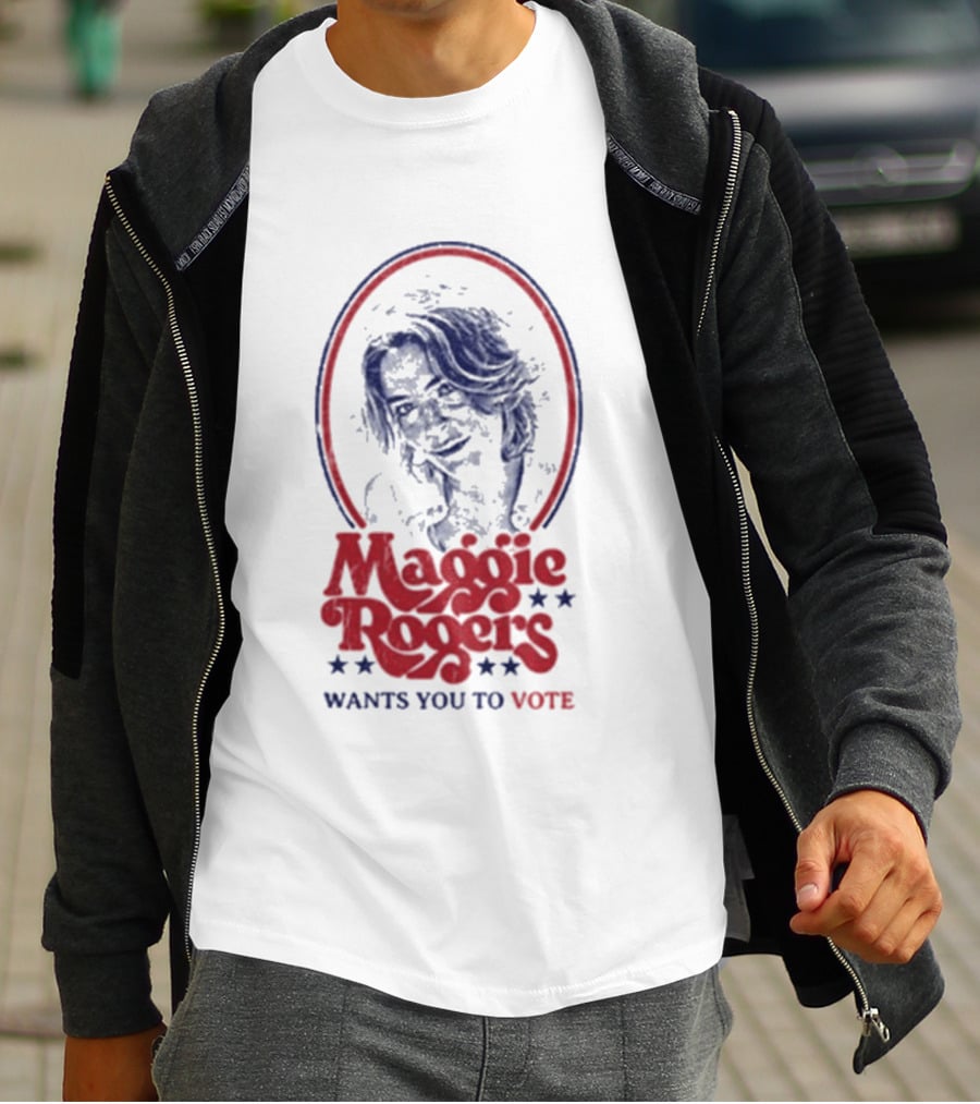Maggie Rogers Wants You To Vote Portrait Stars T-Shirt
