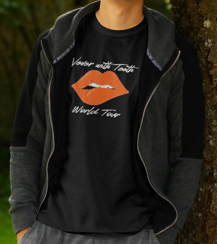 Never With Teeth World Tour Orange Lips T-Shirt