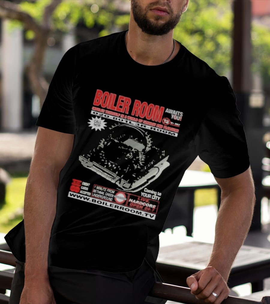 Boiler Room Hardcore TV Broadcast London Frankfurt Detroit Toronto 2001 Mix Series Coming To Your City T-Shirt