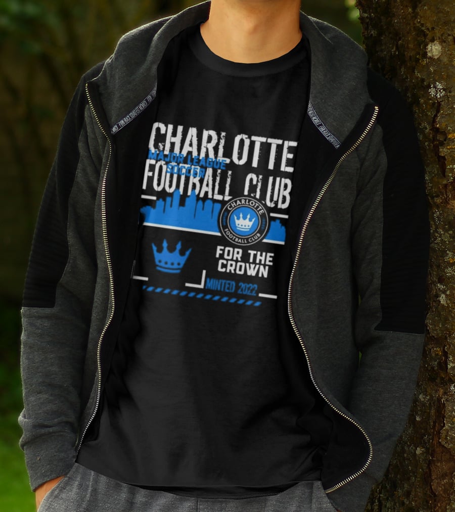 Charlotte Football Club MLS Soccer For The Crown Minted 2022 Classic Skyline T-Shirt