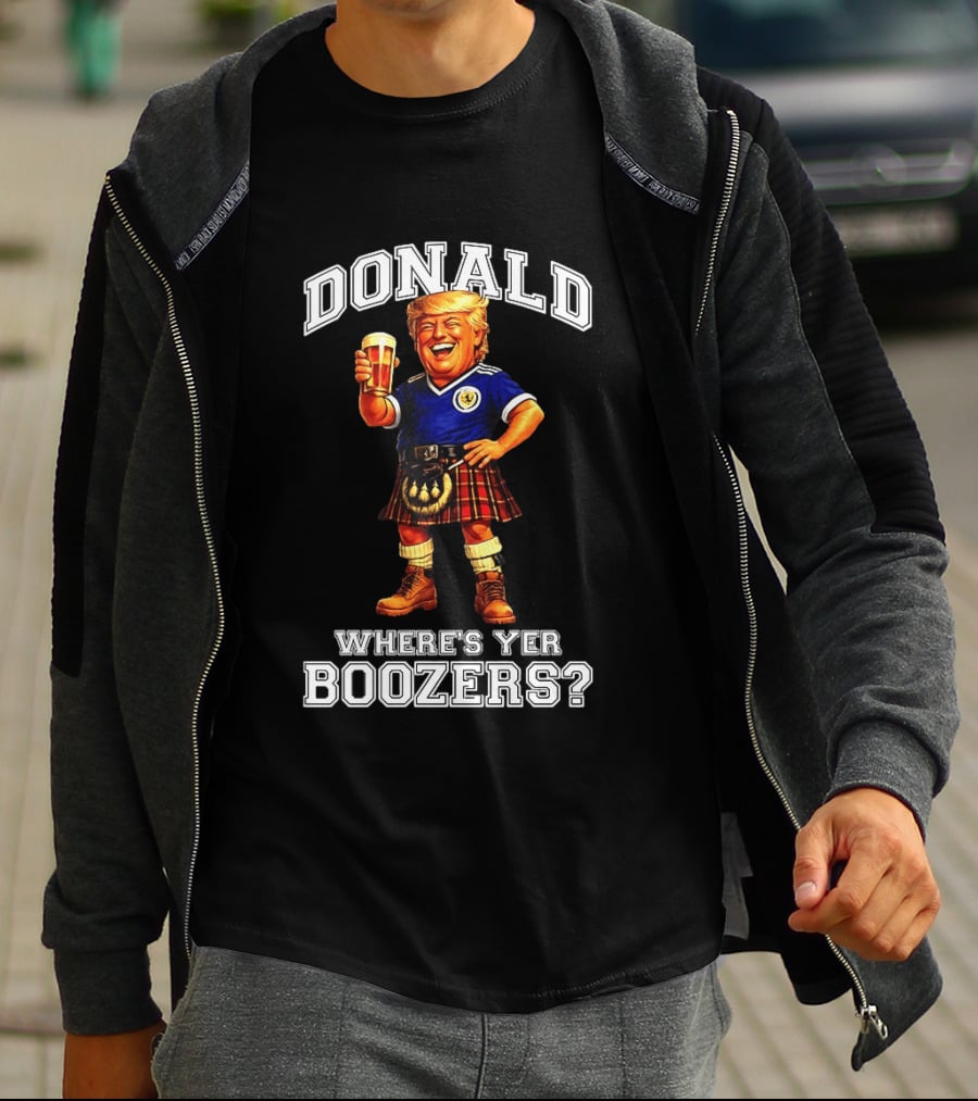 Donald Where's Yer Boozers Scotland Football 2026 World Cup T-Shirt