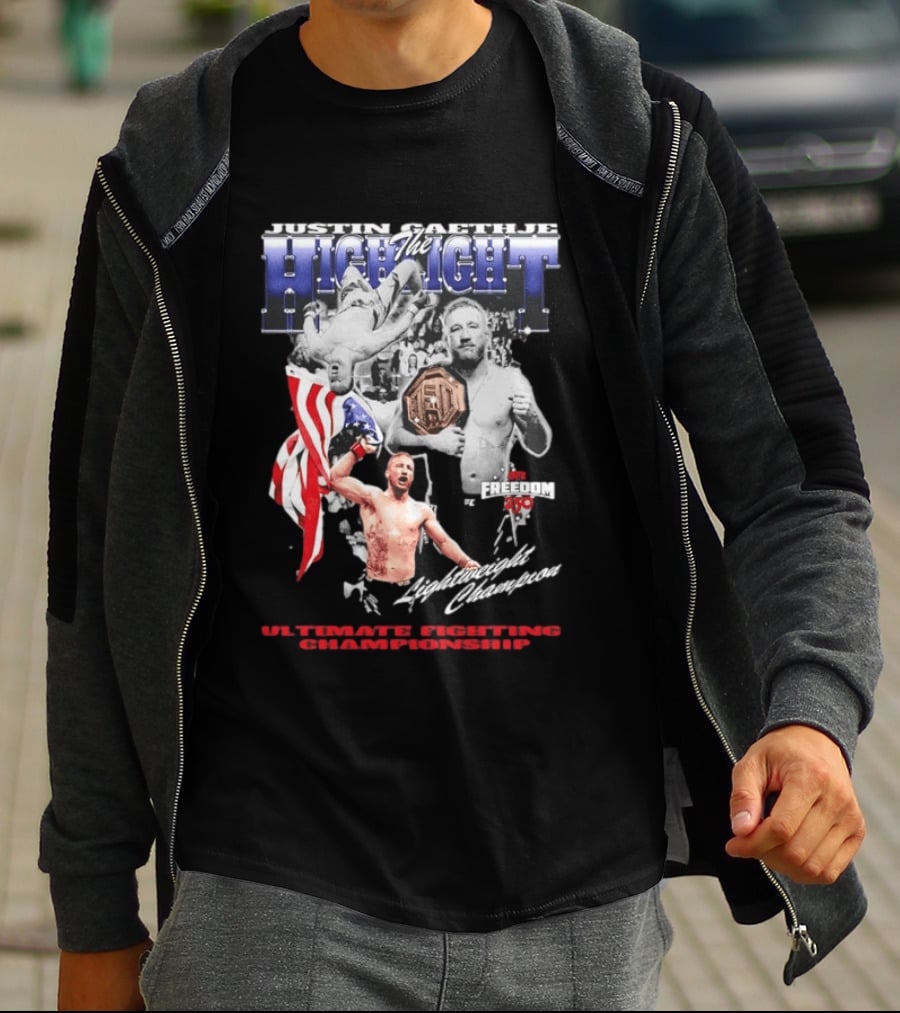Justin Gaethje The Highlight 2026 Freedom 250 Lightweight Champion Ultimate Fighting Championship T-Shirt