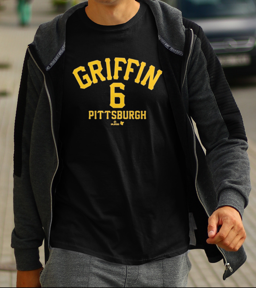 Konnor Griffin Pittsburgh 6 Yellow Lettering T-Shirt