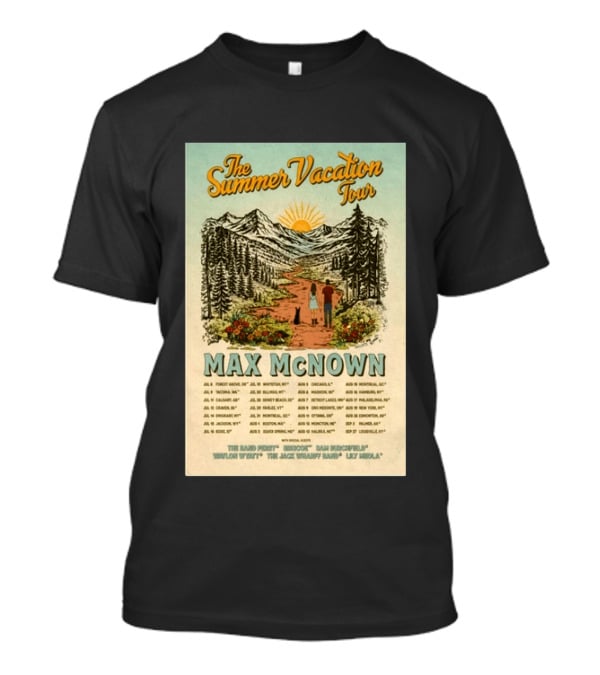 The Summer Vacation Tour 2026 Max McNown Concert Dates And Locations T-Shirt