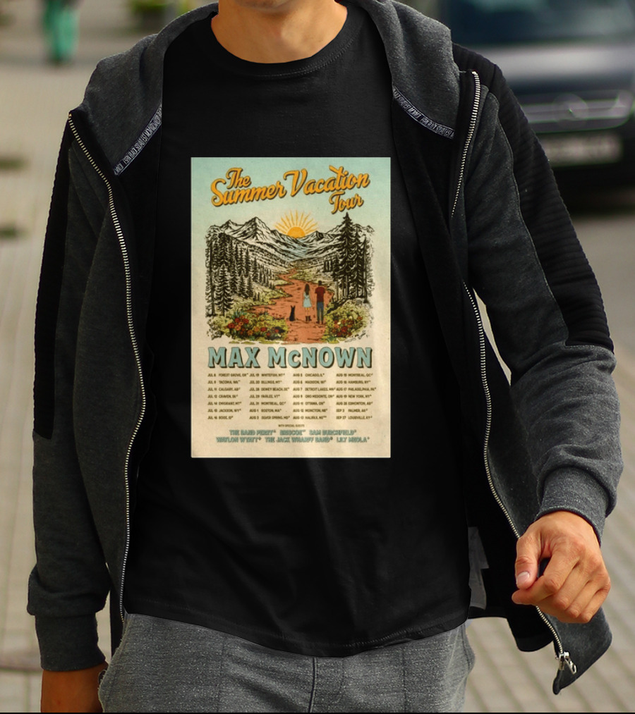 The Summer Vacation Tour 2026 Max McNown Concert Dates And Locations T-Shirt