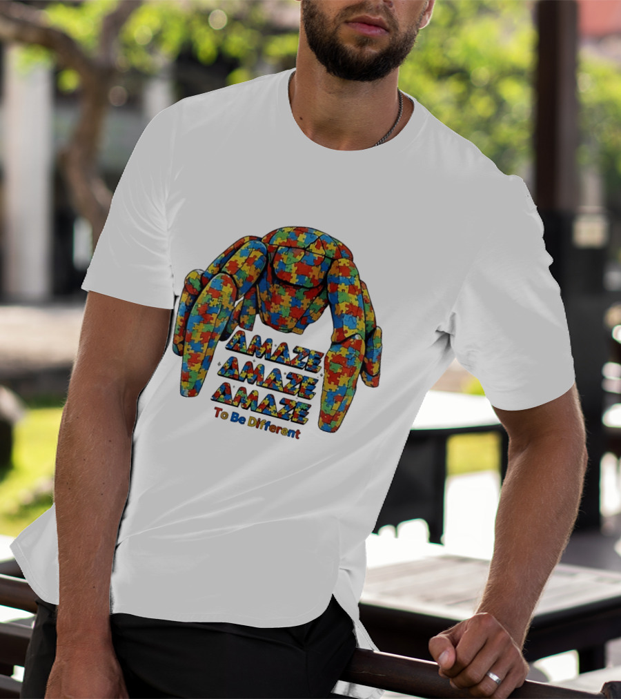 Amaze Amaze Amaze Puzzle Piece Spider To Be Different T-Shirt
