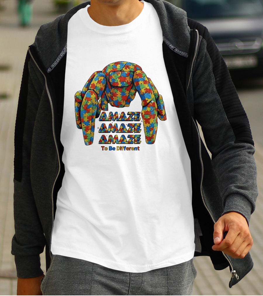 Amaze Amaze Amaze Puzzle Piece Spider To Be Different T-Shirt