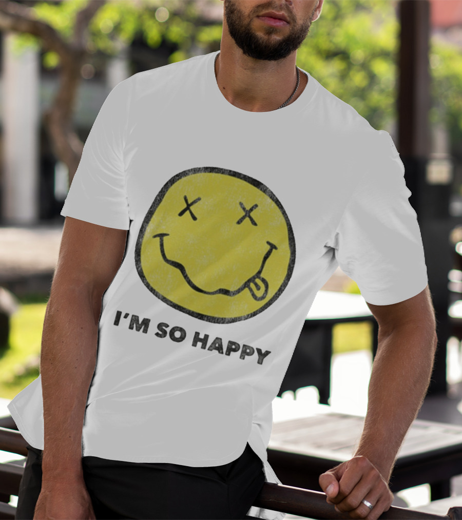 Nirvana Smiley Face I'm So Happy T-Shirt