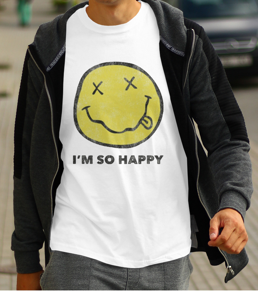 Nirvana Smiley Face I'm So Happy T-Shirt