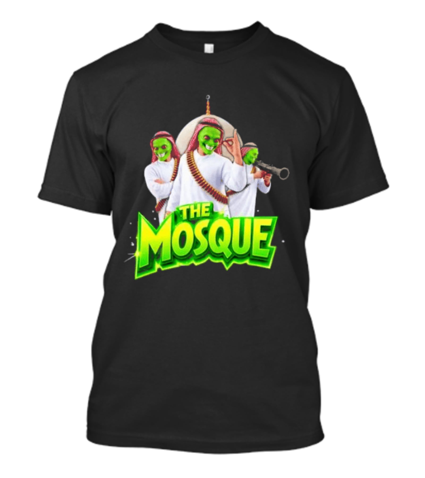 The Mosque Mask Green Faces Characters T-Shirt