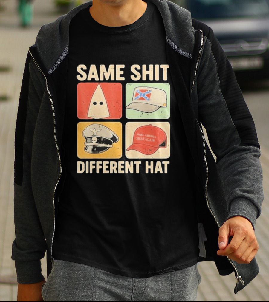 Same Shit Different Hat Ku Klux Klan Confederate Battle Flag Make America Great Again Police T-Shirt